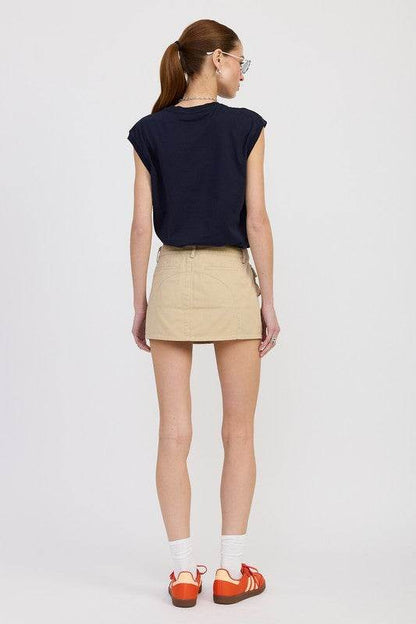 LOW WAIST DENIM MINI SKIRT WITH FRONT POCKETS - Shop Style & More | Fresh Looks, Everyday Deals & Free Shipping