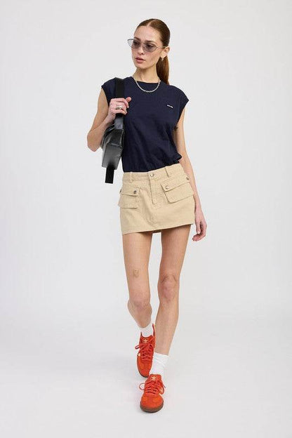 LOW WAIST DENIM MINI SKIRT WITH FRONT POCKETS - Shop Style & More | Fresh Looks, Everyday Deals & Free Shipping