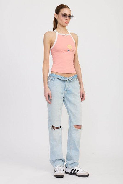 RACER BACK GRAPHIC TANK TOP - Shop Style & More | Fresh Looks, Everyday Deals & Free Shipping