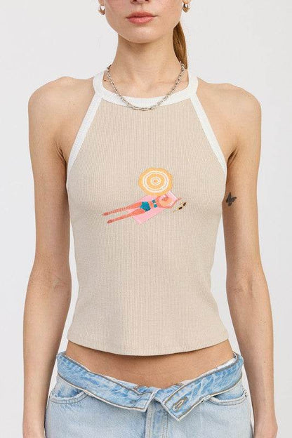 RACER BACK GRAPHIC TANK TOP - Shop Style & More | Fresh Looks, Everyday Deals & Free Shipping