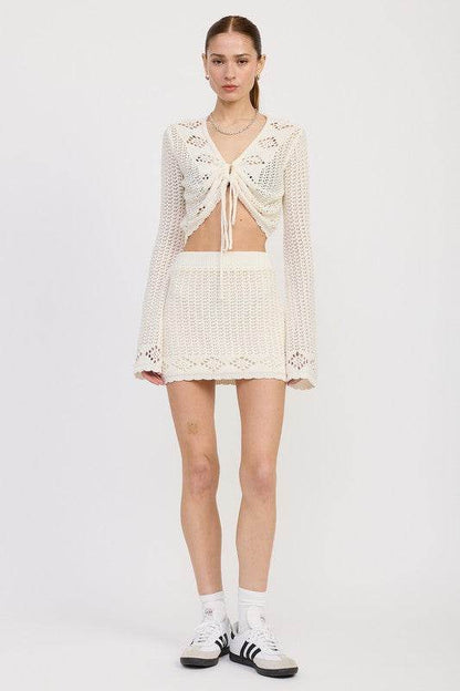LETTUCE HEM MINI CROCHET SKIRT - Shop Style & More | Fresh Looks, Everyday Deals & Free Shipping
