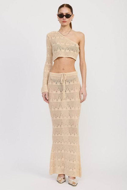 CROCHET MAXI SKIRT WITH WAIST DRAWSTRINGS - Shop Style & More | Fresh Looks, Everyday Deals & Free Shipping