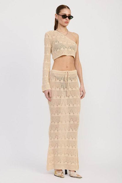 CROCHET MAXI SKIRT WITH WAIST DRAWSTRINGS - Shop Style & More | Fresh Looks, Everyday Deals & Free Shipping