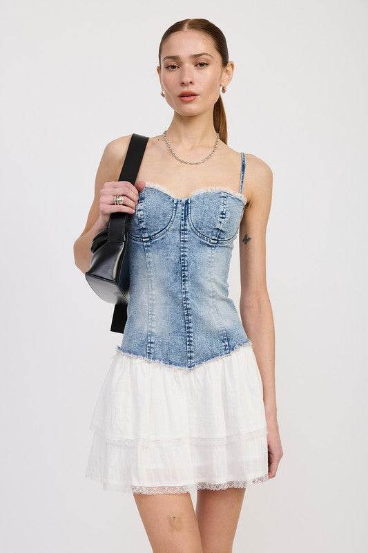 MINI CORSET DENIM DRESS - Shop Style & More | Fresh Looks, Everyday Deals & Free Shipping