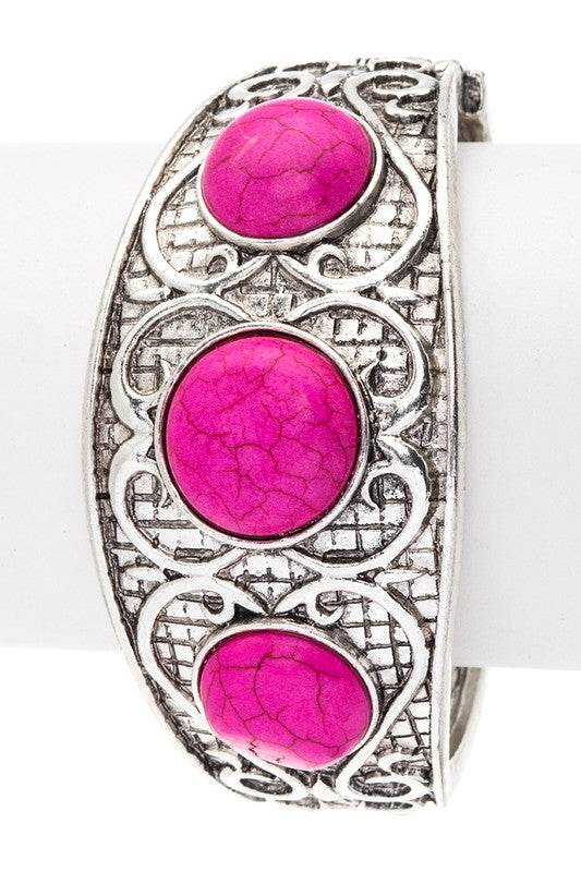 Stone Embossed Western Boho Bracelet - Shop Style & More | Fresh Looks, Everyday Deals & Free Shipping
