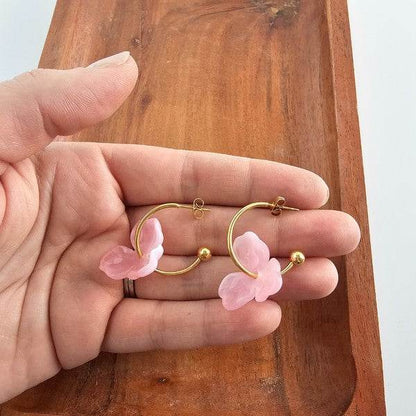 Magnolia Hoops - Pink - Shop Style & More | Fresh Looks, Everyday Deals & Free Shipping