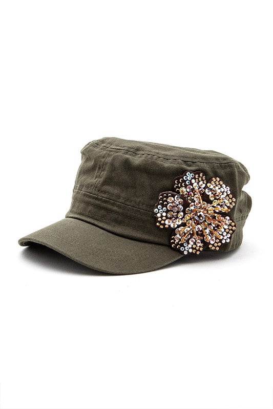 Beaded 3D Flower Statement Cadet Cap - Shop Style & More | Fresh Looks, Everyday Deals & Free Shipping