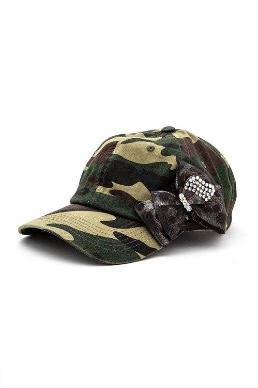 Crystal Chiffon Bow Tie Iconic Camo Cotton Cap - Shop Style & More | Fresh Looks, Everyday Deals & Free Shipping