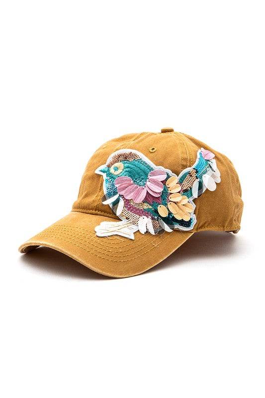 Mix Media Bird Patch Vintage Cotton Canvas Cap - Shop Style & More | Fresh Looks, Everyday Deals & Free Shipping