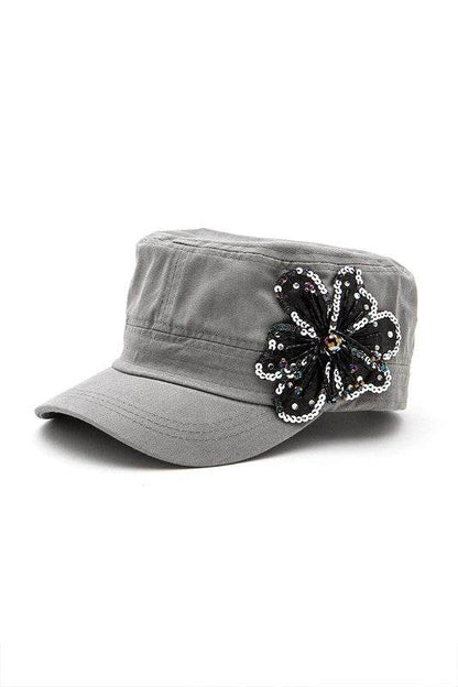 Sequins Beaded 3D Flower Statement Cadet Hat - Shop Style & More | Fresh Looks, Everyday Deals & Free Shipping
