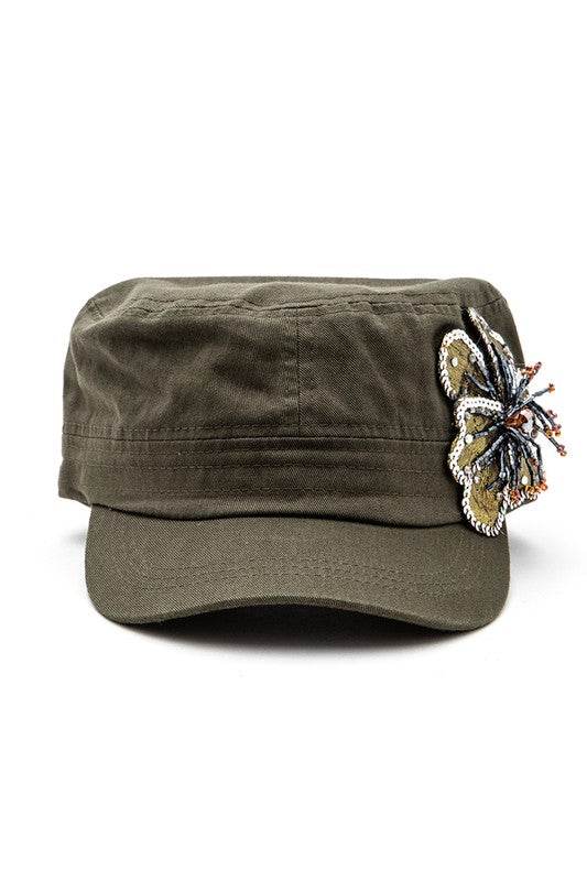 Sequins Beaded 3D Flower Statement Cadet Hat - Shop Style & More | Fresh Looks, Everyday Deals & Free Shipping