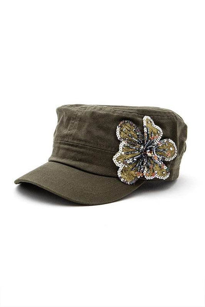 Sequins Beaded 3D Flower Statement Cadet Hat - Shop Style & More | Fresh Looks, Everyday Deals & Free Shipping