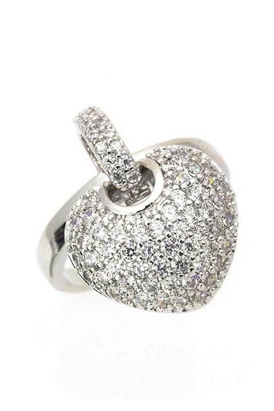 Cubic Zirconia Heart Charm Fashion Ring - Shop Style & More | Fresh Looks, Everyday Deals & Free Shipping
