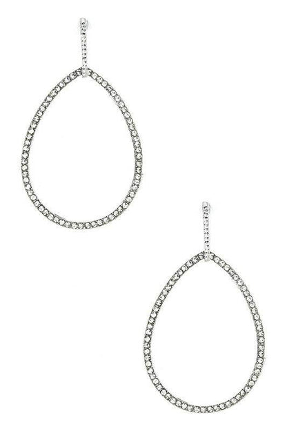 Crystal Pave Teardrop Hoop Earrings - Shop Style & More | Fresh Looks, Everyday Deals & Free Shipping