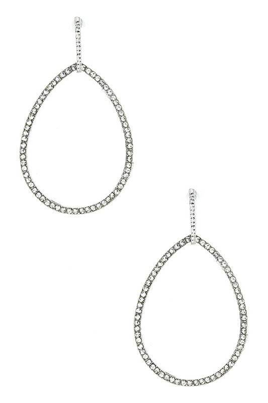 Crystal Pave Teardrop Hoop Earrings - Shop Style & More | Fresh Looks, Everyday Deals & Free Shipping