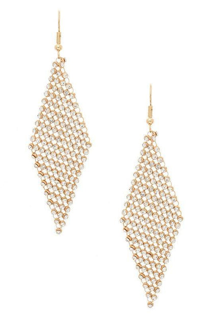 Rhinestone Mesh Iconic Earrings - Shop Style & More | Fresh Looks, Everyday Deals & Free Shipping