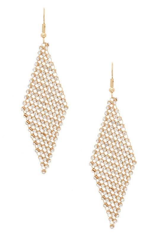 Rhinestone Mesh Iconic Earrings - Shop Style & More | Fresh Looks, Everyday Deals & Free Shipping