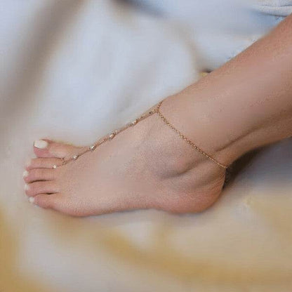 Gold Pearl Anklet Toe Ring Barefoot Sandal Anklet - Shop Style & More | Fresh Looks, Everyday Deals & Free Shipping