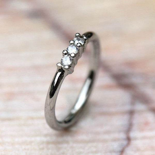 Triple Prong Set Clear CZ Seamless Ring - Shop Style & More | Fresh Looks, Everyday Deals & Free Shipping