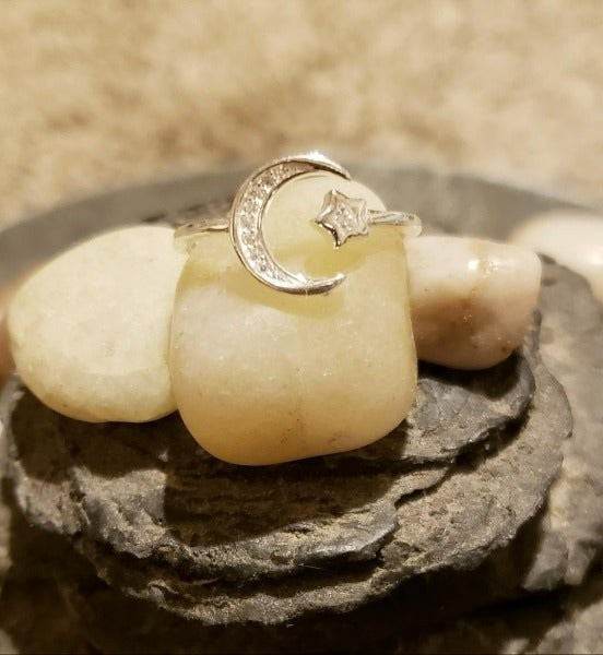 Moon & Star Adjustable Sterling Silver Ring - Shop Style & More | Fresh Looks, Everyday Deals & Free Shipping