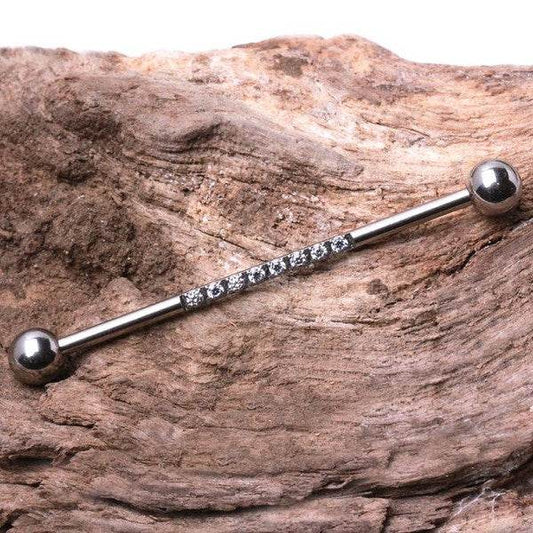 316L Stainless Steel Multi CZ Industrial Barbell - Shop Style & More | Fresh Looks, Everyday Deals & Free Shipping