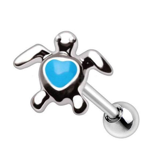 316L Stainless Steel Aqua Heart Sea Turtle Earring - Shop Style & More | Fresh Looks, Everyday Deals & Free Shipping