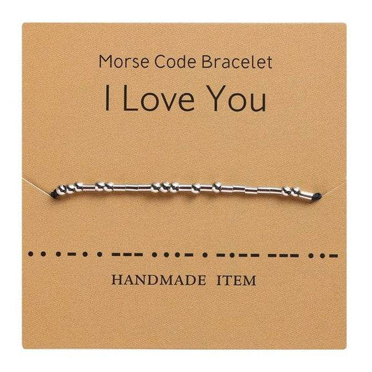 Morse Code Bracelet Silver Beads - Love U - Shop Style & More | Fresh Looks, Everyday Deals & Free Shipping