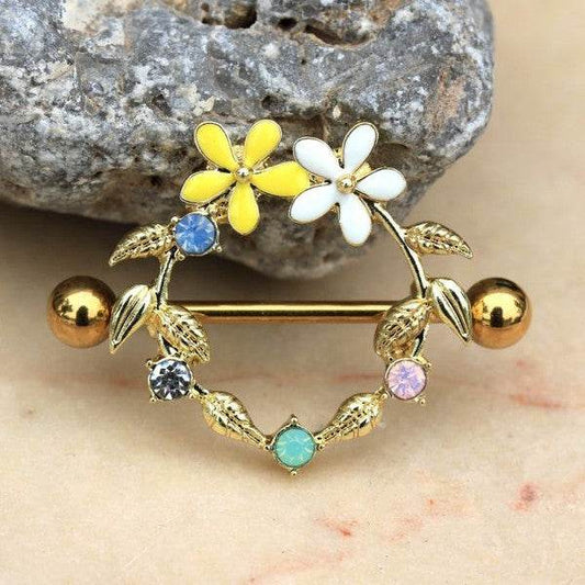 Gold Plated Daisy Flower Field Nipple Shield - Shop Style & More | Fresh Looks, Everyday Deals & Free Shipping
