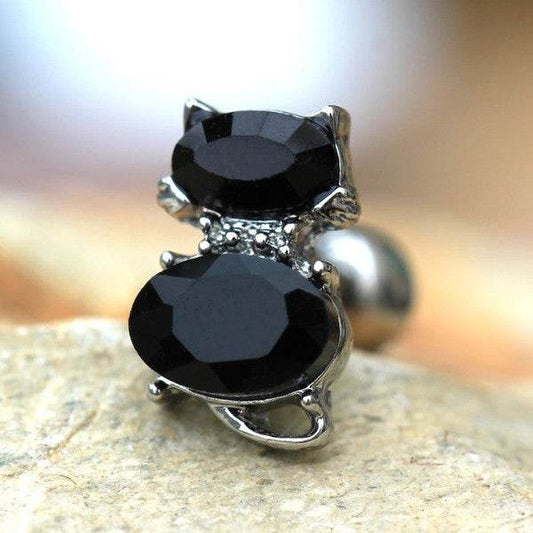 316L Stainless Steel Fancy Black Cat Cartilage - Shop Style & More | Fresh Looks, Everyday Deals & Free Shipping