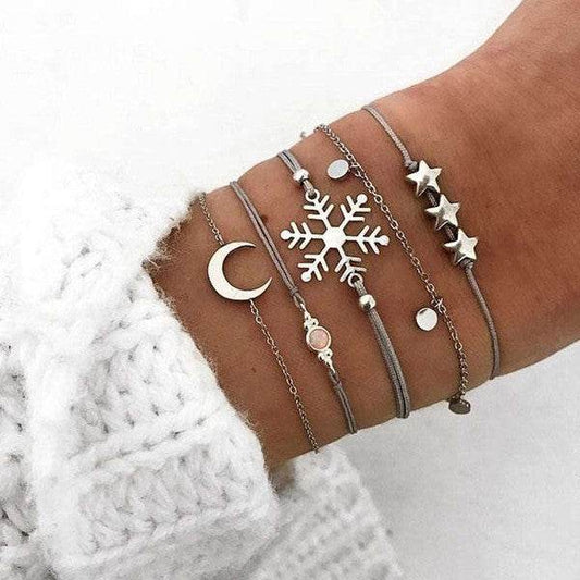 Bohemian Star Moon Snowflake Opal Bracelet Set - Shop Style & More | Fresh Looks, Everyday Deals & Free Shipping