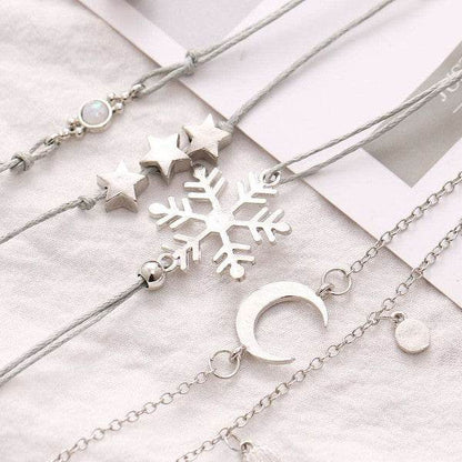 Bohemian Star Moon Snowflake Opal Bracelet Set - Shop Style & More | Fresh Looks, Everyday Deals & Free Shipping