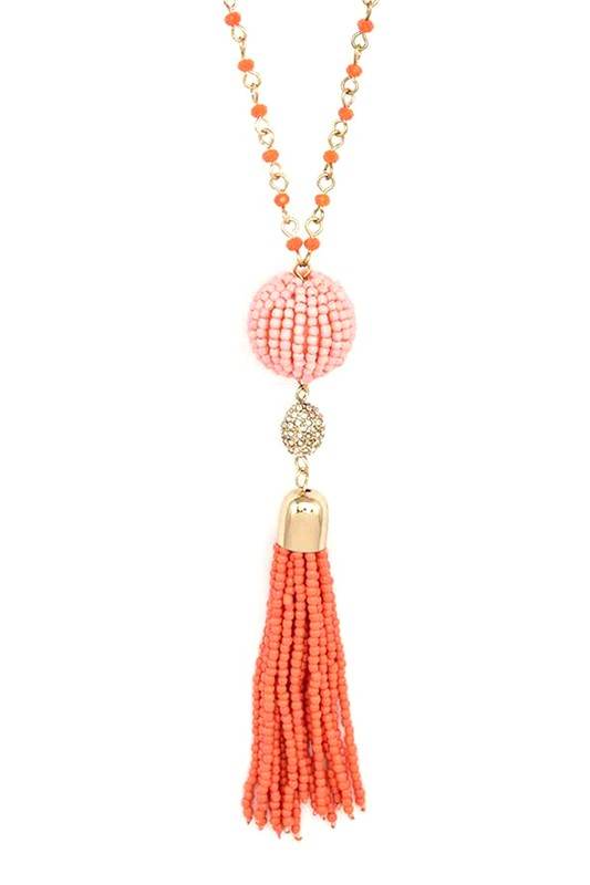 Beaded Tassel Pendant Long Necklace - Shop Style & More | Fresh Looks, Everyday Deals & Free Shipping