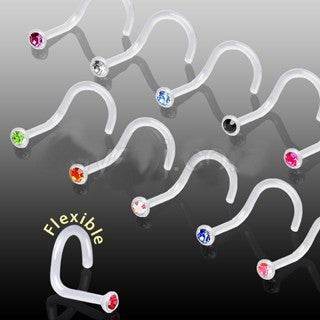 PTFE Nose Screw with Press Fit CZ - Purple - Shop Style & More | Fresh Looks, Everyday Deals & Free Shipping