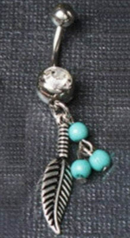 316L Surgical Steel Navel Ring with Feather and - Shop Style & More | Fresh Looks, Everyday Deals & Free Shipping