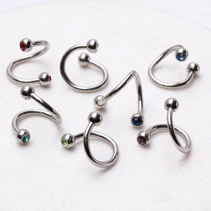 316L Surgical Steel Twist with Gemmed Balls - Shop Style & More | Fresh Looks, Everyday Deals & Free Shipping