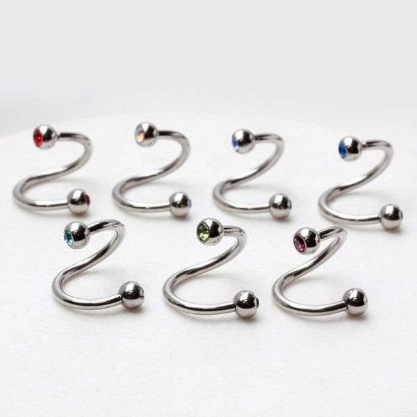 316L Surgical Steel Twist with Gemmed Balls - Shop Style & More | Fresh Looks, Everyday Deals & Free Shipping