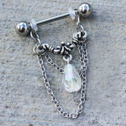 316L Stainless Steel Aurora Double Chain Nipple - Shop Style & More | Fresh Looks, Everyday Deals & Free Shipping