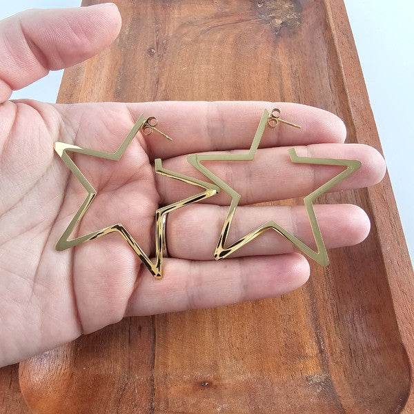 Luxe Star Hoops - Gold - Shop Style & More | Fresh Looks, Everyday Deals & Free Shipping
