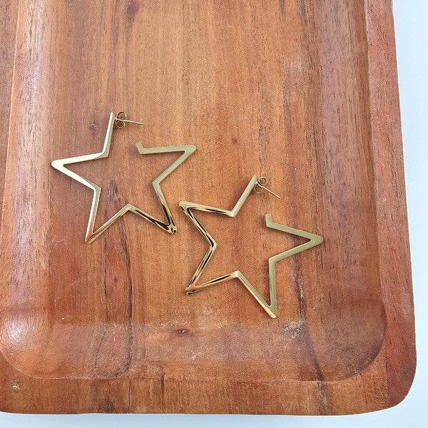 Luxe Star Hoops - Gold - Shop Style & More | Fresh Looks, Everyday Deals & Free Shipping