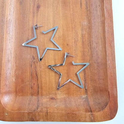 Luxe Star Hoops - Silver - Shop Style & More | Fresh Looks, Everyday Deals & Free Shipping