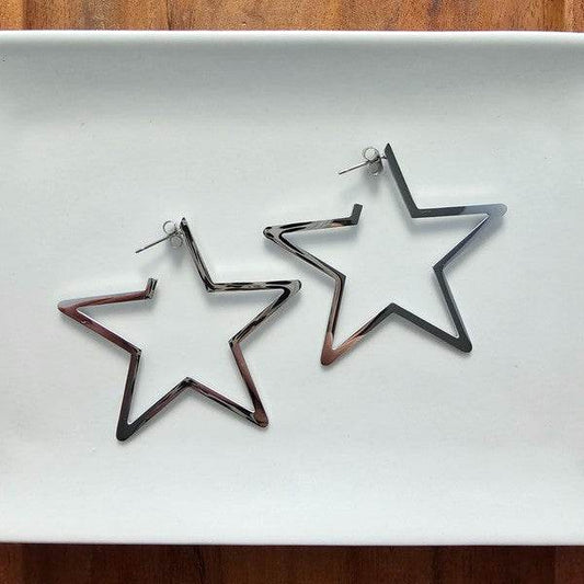 Luxe Star Hoops - Silver - Shop Style & More | Fresh Looks, Everyday Deals & Free Shipping