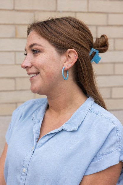Camy Hoops - Turquoise - Shop Style & More | Fresh Looks, Everyday Deals & Free Shipping