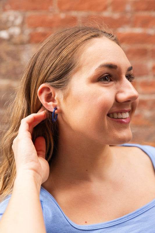 Cam Mini Hoops - Navy - Shop Style & More | Fresh Looks, Everyday Deals & Free Shipping