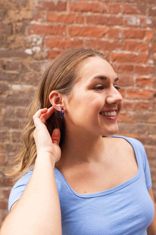Cam Mini Hoops - Navy - Shop Style & More | Fresh Looks, Everyday Deals & Free Shipping