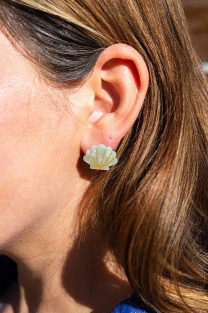 Seashell Studs - Seafoam Pearl - Shop Style & More | Fresh Looks, Everyday Deals & Free Shipping