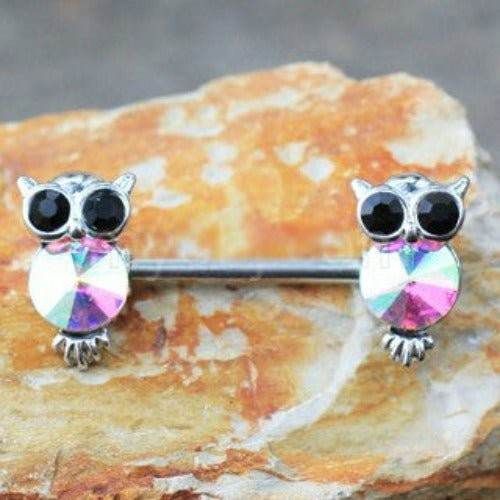 316L Stainless Steel Aurora Owl Nipple Bar - Shop Style & More | Fresh Looks, Everyday Deals & Free Shipping