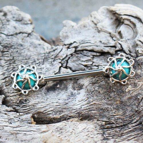 316L Surgical Steel Turquoise Stone Carousel - Shop Style & More | Fresh Looks, Everyday Deals & Free Shipping