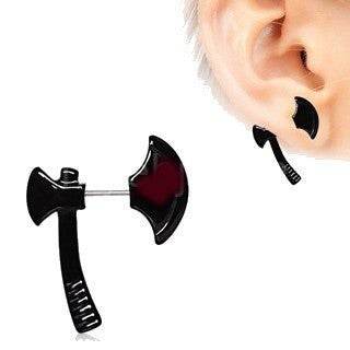 Black PVD Plated Axe Fake Taper / Cartilage - Shop Style & More | Fresh Looks, Everyday Deals & Free Shipping