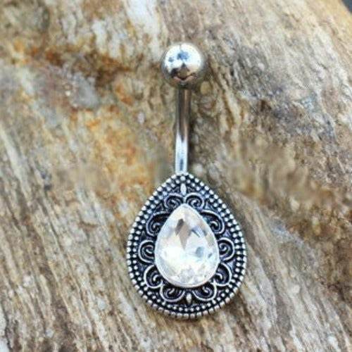 316L Stainless Steel Ornate Teardrop Navel Ring - Shop Style & More | Fresh Looks, Everyday Deals & Free Shipping