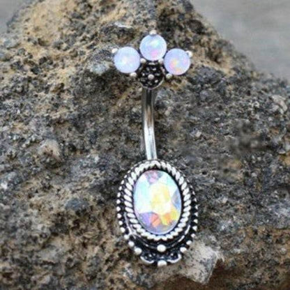 316L Surgical Steel Aurora Borealis CZ Navel Ring - Shop Style & More | Fresh Looks, Everyday Deals & Free Shipping